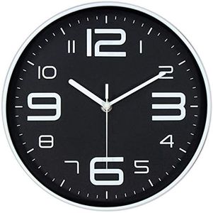 (Black) - 45Min 25cm 3D Digital Dial Face Modern Wall Clock, Silent Non-Ticking Round Home Decor Wall Clock with Arabic Numerals, 5 Colours(Black)