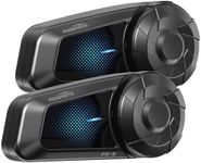 Fodsports FX-S Motorcycle Bluetooth Headset,2-Way Motorcycle Intercom,Bluetooth5.4 Motorbike Headset,Noise Cancellation Helmet Communication System,Stereo Music,Voice Assistant, Waterproof (2 pack)