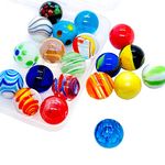 20pcs Beautiful Marbles for Kids Ages 6-8-12 Wonderful and Cheerful Colors Marble Shooters Run Track Game Small Marbles Game Toy (16cm)