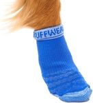 RUFFWEAR Bark'n Boot Socks for Dogs, Large Dog Socks for under Dog Shoes & Dog Boots, Set of 4 Comfortable, Quick-Drying & Reinforced Dog Walking Socks, Size L, Blue Pool