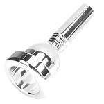 Trombone Mouthpiece Tenor Large Shank Mouth Piece Replacement 12.7mm Metal Trombone Mouthpiece Accessory (Silver)