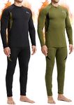 romision Thermal Underwear for Men, Fleece Base Layer Top & Bottom Set, Insulated Long Johns for Cold Weather Hunting - - Large