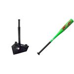 Franklin Sports MLB 3 Position Black Tee to-Go & Venom 1000 Official Teeball Bat - 24" (-10) - Perfect for Youth Baseball and Teeball