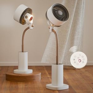 DOMESTICA Breezo 3D Air Circulation Tower Fan For Room With Mood Lamp, Touch & Remote Control | Silent BLDC Standing Fan With Height Adjustable,120˚Horizontal & 90˚Vertical Oscillation (White)