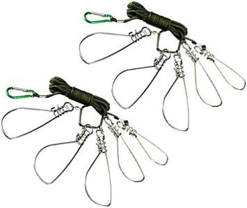 BESPORTBLE Fishing Stringer Clip,2 Sets Fish Stringer with 5 Stainless Steel Snaps - Fish Lock/Holder for Kayak Hiking Outdoor Fishing