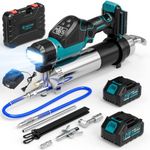 Ristow Cordless Electric Grease Gun, 15000 PSI Brushless Motor Battery Powered Grease Gun with 2X 4.0Ah Batteries, 8.0 oz/Min Flow Rate, 39.4" Hose & 4 Couplers for Heavy Equipment, Tractors & RVs