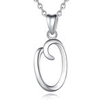 EUDORA Sterling Silver Initial Necklaces for Women, Classic 26 Letter Neckless Gifts for Girls, Sister, Mother Daughter, 18 inch Chain, 18", Sterling Silver