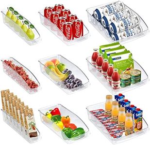 9 Pack Fridge Organize Bins, Clear Plastic Refrigerator Storage, Fridge Food Storage Containers, Pantry Storage Containers for Freezer Kitchen Countertops Pantry Organization, BPA-Free