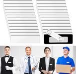 Blank Magnetic Name Tags for Clothes, 25 Pack Plastic Durable ID Name Badges Kit with Round Corners Personalized Strong Magnet for DIY, Office School Business Supplies, 1" X 3" White