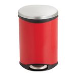 Safco Products 9901RD Ellipse Step-On Waste Receptacle, 3-Gallon, Red