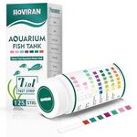 7 in 1 Aquarium Test Strips, 125ct Fish Tank Test Kit for Freshwater Saltwater Pond, Accurate Water Testing Kit Aquarium for Chlorine, Total Hardness, Carbonate, Alkalinity, Nitrate, Nitrite and pH