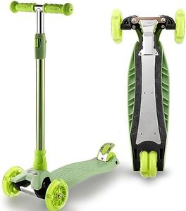 3 Wheel Scooter for Kids Ages 6-12,Kids Scooter with Light Up Wheels, Sturdy Deck Design, and 4 Height Adjustable Suitable for Kids Ages 3-12