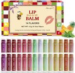 28 Pack Lip Balm Set Lip Balm Bulk with Vitamin E and Coconut Oil Lip Care Product Moisturizing Soothing Chapped Lips Bulk Party Favors for Women - 14 Flavors