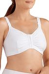 Amoena Women's Hannah Front Closure Wire Free Comfort Bra, White, XX-Large C/D (44/46)