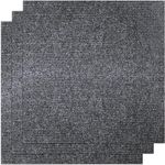 KAHEIGN 30Pcs Self Adhesive Carpet Tiles, 30CM x 30CM Easy to Peel and Stick Floor Tiles Non-Slip Hardwearing Carpet Tiles Squares Floor Covers for Office Living Room Bedrooms (Dark Grey)