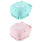 ORJILO Body Scrubber with Soap Dispenser Brush, Silicone Exfoliating Brushes, Soft Body Exfoliator, Bath Loofah for Babies, Kids, Women, Men and Pets (Multicolor) - Pack of 1