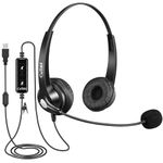 Callez USB Headset with Microphone Noise Cancelling for PC Laptop, Wired Computer Headphone for Teams Zoom Meeting Office Work Business Call Center, In-line Control, Clear Chat