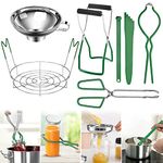 7Pcs Stainless Steel Canning Supplies Starter Kit, Multifunctional Canning Tools Set with Canning Rack Canning Tonga Jar Lifter Durable Multifunctional Canning Kit for Canning Pot Home
