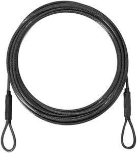3.3mm (1/8 Inch) Outdoor Travel Security Cable-3/4/6/10/15/20/30ft Luggage Lock Safety Wire Flexible Steel Wire Rope with Double Loop Safety for Luggage, Bike, Lock (Black, 30ft-(1Pack)