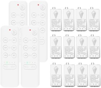 NineLeaf Timer Light Switch, Wireless Switches for Lights, Countdown Timer Switch for Bathroom Fans and Lights, No Wiring, No Interference, 500FT Range Waterproof, Pre-Programmed, 4 Remote 12 Receiver