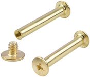 INCREWAY Binding Chicago Screws, 30Pcs Brass Plated Binding Screw Binder Post Durable Cross Head Chicago Screws, 0.19x1.37inch/5mm x 35mm