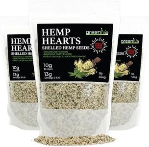 GreenIVe Organically Grown Hemp Hearts Hulled Hemp Plant Based Protein Packed Vegan Omegas (3 Pound)
