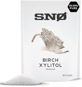 SNO Pure Birch Xylitol Sweetener - 5lb Resealable Bag | Low Calorie, Non-GMO, Gluten-Free, Vegan, Kosher | Paleo, Diabetic, & Keto-Friendly | Pharmaceutical Grade, No Aftertaste Sugar Substitute