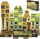 GobiDex 100PCS Magnetic Tiles Army Toys, Military Magnet Tiles Building Blocks for Toddlers STEM Learning Construction MagWonder Toys for Kids Ages 3-5 4-8, 3+ Years Old Boys Girls Birthday Gifts Toys