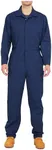 Ubon Long Sleeve Coveralls for Men, Zip Front Cotton Twill Work Coverall, Action Back Jumpsuit with Pockets, Navy Medium Tall