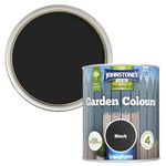 Johnstone's Garden Colours, Black, Fade-Resisting, Easy to Apply, Long-Lasting Colour and Protection, 8m2 Coverage per Tin, 1L