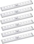 VYANLIGHT Motion Sensor LED Lights, 10 LED Battery Operated Motion Light, Stick-On Anywhere Magnetic Night Light Bar for Under Cabinet, Closet, Hallway, Stairway, Wardrobe, Kitchen, Vanity, 6 Pack