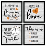 kotart - Family Quotes Frames for Wall Decor - Quotes Photo Frames for Wall Decoration - Wall Poster with Frame for Room - Wall Frames for living room, Set of 4