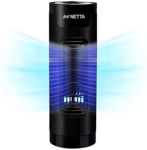 NETTA 14 Inch Tower Fan with Oscillating Function - 3 Speed Settings, Quiet Operation, 65° Oscillation, Compact Cooling Desk Fan for Homes, Offices and Bedrooms - Black