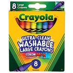 CRAYOLA Ultra Clean Large Washable Crayons, School Supplies, 8 Count