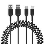 Coiled Lightning Cable, 2 Pack 6FT 