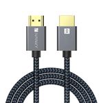 IVANKY 4K HDMI Cable 15 ft, High Speed 18Gbps HDMI 2.0 Cable, 4K HDR, HDCP 2.2, 3D, 2160P, 1080P, Ethernet - Braided HDMI Cord, Audio Return (ARC) Compatible UHD TV, Blu-ray, PS4/3, Projector, Monitor