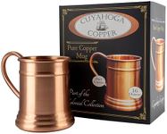 Cuyahoga Copper - Premium Pure Copper Drinking Mug - 16 oz Handcrafted, Elegant & Durable - Perfect for Cold Beverages, Cocktails, Beer & Moscow Mules - Ideal for Home Bar, Gift, and Everyday Use