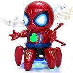 Spider Robot Toys for Boys Electric Walking Toys with Colorful Lights and Music, Cool Robot Toy Gifts for Man Toddlers Kids 3 4 5 6 7 8 Years Old