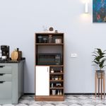 Spyder Home Decore Engineered Wood Craft Elena Dual Tone Kitchen Cabinet-Easy Assembly For Home Living Room, Office, Kitchen(Color: White & Noce Lyon - Length= 60Cm X Breadth= 45Cm X Height= 140 Cm)