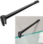 Shower Door Support 14.17 Inch (360mm) Long Wall-to-Glass Bar, Fixed Length for 5/16"(8mm), 3/8"(10mm), 1/2"(12mm) Thick Frameless Glass Door Panel, Matte Black