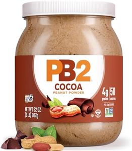 PB2 Powdered Chocolate Peanut Butter with Cocoa - 4g of Protein, 90% Less Fat, Certified Gluten Free, Only 50 Calories per Serving for Shakes, Smoothies, Low-Carb, Keto Diets