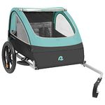 Retrospec Rover Kids Bicycle Trailer - Single & Double Passenger Children’s Foldable/Collapsible Tow Behind Bike Trailer with 16" Wheels, Safety Reflectors & Rear Storage Compartment - Blue Ridge
