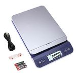 UNIWEIGH Postal Scales Digital 39kg/86lb, Parcel Shipping Scales, Postage Scales Mail Weighing with Hold Tare Function for office, Warehouse, Letter, Includes USB Cable, Tape Measure, Blue.