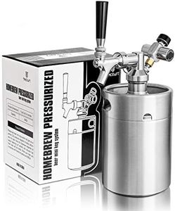 TMCRAFT 64oz Pressurized Mini Keg Growler, Portable Stainless Steel Home Keg Kit System with Updated Co2 Regulator Keeps Fresh and Carbonation for Homebrew, Craft and Draft Beer