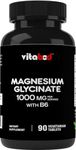 Vitabod Magnesium Glycinate 10000 mg per Serving - 90 Vegetarian Tablets - (Equal to 300mg Magnesium) - Pure Magnesium Supplement - Chelated Form - Supports Muscle, Joint, and Heart Health