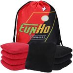 EunHo Dual Sided Cornhole Bags Set of 8 Regulation Professional Size (6×6 in)/Weight (16 oz), Sticky and Slick Side Bean Bags for Tossing Game, All Weather Pro Corn Hole Bags with Tote Bag