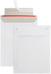 Belle Vous 100 Pack Peel and Seal Rigid Mailers - 177 x 227mm / 7 x 9 Inches, 250gsm - Self Seal Cardboard Envelopes for Photo Cards, Pictures, Documents, CDs, Papers, and Files
