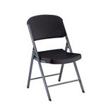 Lifetime 80187 Classic Commercial Folding Chair, Black with Gray Frame, 4-Pack