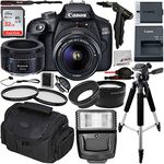 Canon EOS 4000D DSLR Camera with 18-55mm III & 50mm f/1.8 STM Lens & Essential Accessory Bundle – Includes: SanDisk Ultra 32GB SDHC Memory Card + Wide Angle & Telephoto Lens Attachments + More