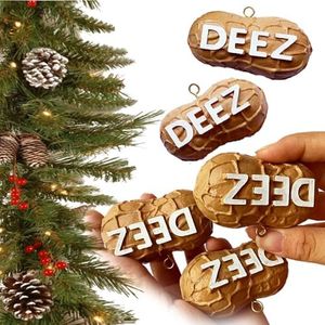 Deez Nuts Ornament, Christmas Tree Hanging Ornaments,Unique Peanut Hanging Decoration, Funny Novelty Nut Christmas Tree Ornaments,Christmas Party (5pcs)